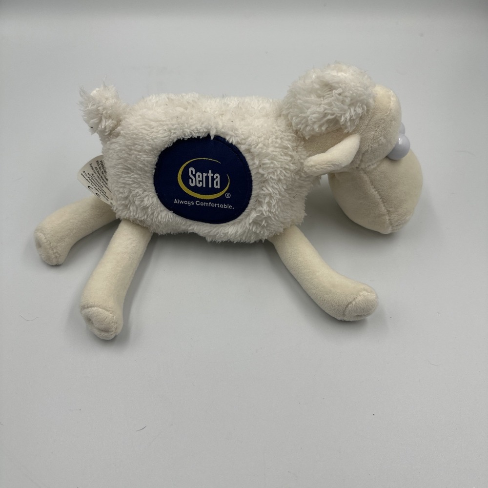VTG Serta Mattress #1 Counting Sheep Plush Stuffed Animal 2000 Curto Toy White‎